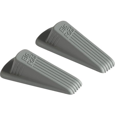 BIG FOOT Doorstop, Rubber, 2-1/4"x4-3/4"x1-1/4", 2/PK, Gray PK MAS00972